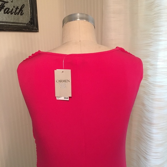 Carmen Marc Valvo Hot Pink Pullover - Picture 6 of 7